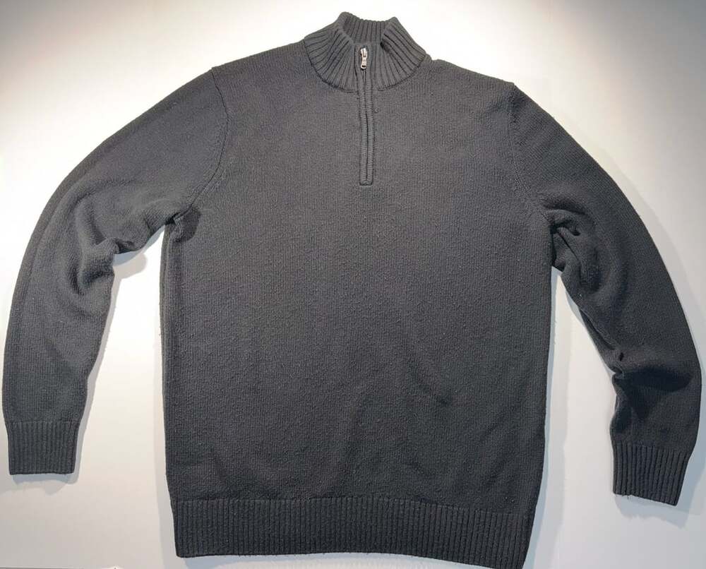 Sonoma Goods For Life Men's Charcoal Gray 1/4 Zip Mock Neck Pullover Sweater XL